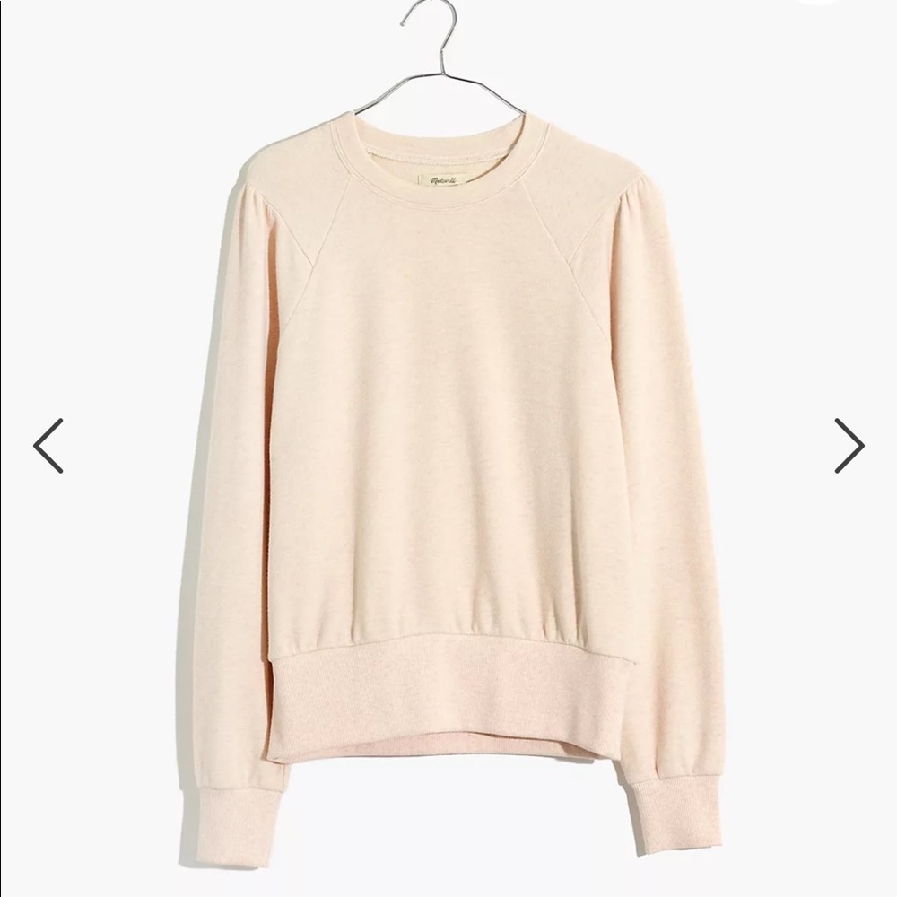 Madewell Heathered Puff-Sleeve Raglan Sweatshirt